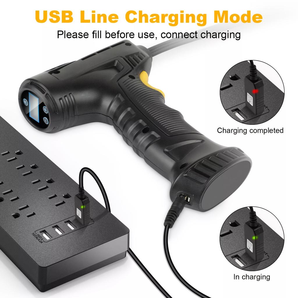 5200mAh Wireless Charging Air Compressor Portable Automatic Tire Inflator Suitable for Your Car, Bicycle, and Various Ball Inflators Car Tire Air