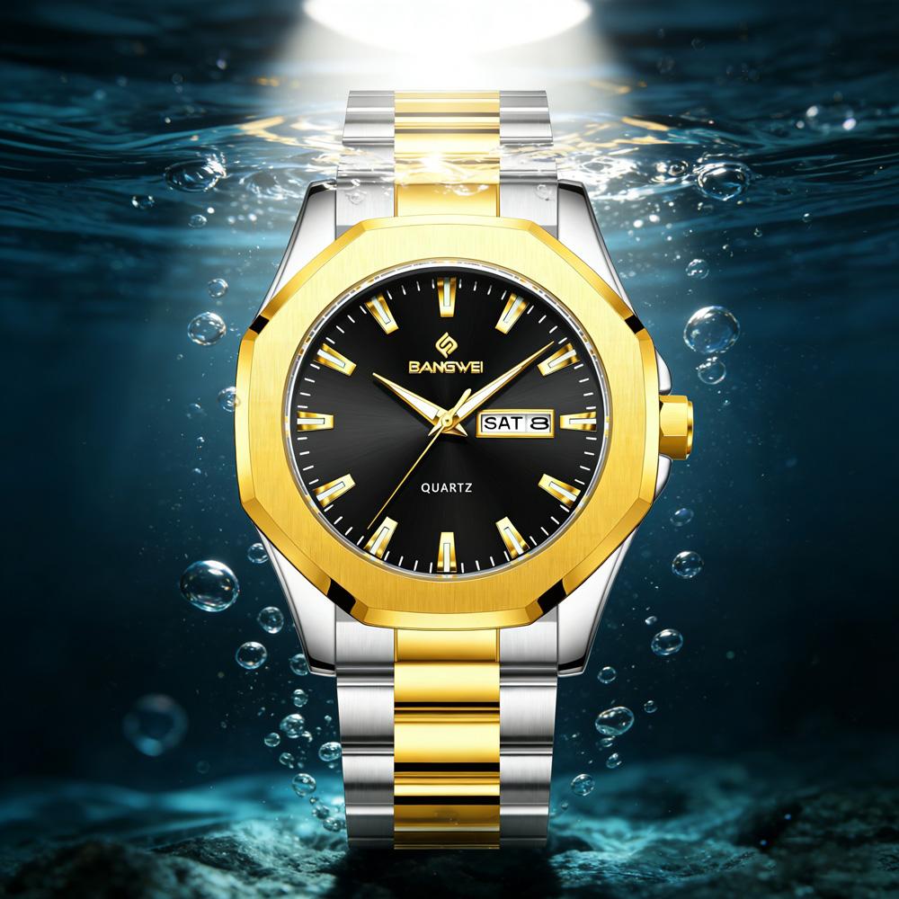 BANGWEI New Fashion Quartz Wristwatch LIGE Business Luxury Mens Watch Sport Waterproof Luminous Date Watches Men Gift Relojs+Box
