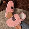 Fashion 2025 New Women Cotton Slippers Fashion Indoor Slides Women Home Warm Fuzzy Shoes Lightweight Casual Slippers Zapatos De Mujer