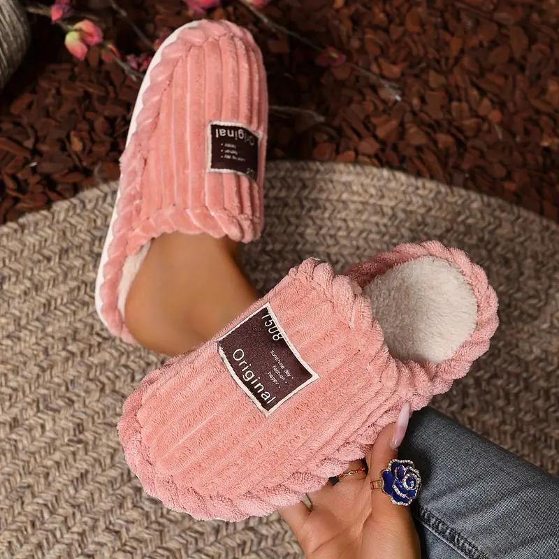 Fashion 2025 New Women Cotton Slippers Fashion Indoor Slides Women Home Warm Fuzzy Shoes Lightweight Casual Slippers Zapatos De Mujer