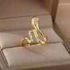 2024 Snake Rings For Women Men Punk Hip Hop Open Adjustable Gold Plated Ring Stainless Steel Zircon Aesthetic Jewelry Anillos Homme