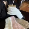 Зимние перчатки женские теплые роса палец сенсорный экран играть мобильный телефон студент письмо холодная езда