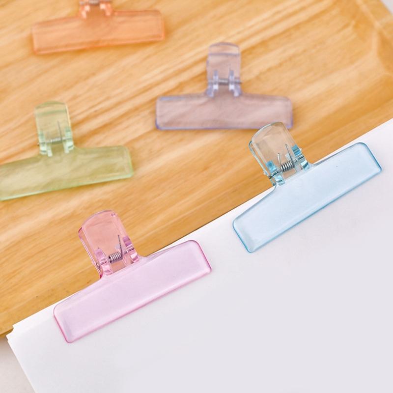 4Pcs Clear Acrylic Paper Clip for Picture Document Drawing Board 74mm Long Paper Clip File Paper Clamp Food Bag Clip