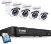 ZOSI 2MP Комплект камер видеонаблюдения CCTV для безопасности Full HD 1080P Цилиндрические камеры безопасности 8 1ТБ Приложение Поддержка японского языка 4, Камеры, Регистратор, Камеры,