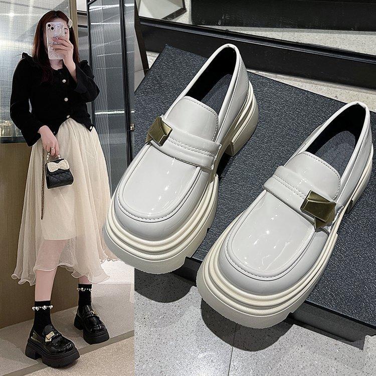 Черные модные и удобные туфли в британском стиле с толстой подошвой, женские осенние туфли в стиле ретро со стременами Lefou, туфли Мэри Джейн