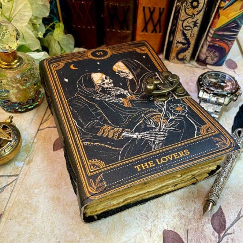 Пустая книга заклинаний теневого гримуара, журнал для влюбленных, карты Таро, журнал ручной работы, альбом для рисования и блокнот, подарки для женщин, любителей черепов