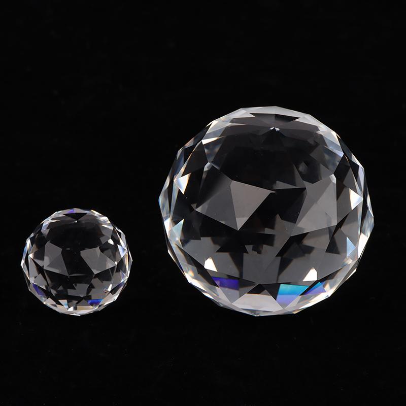 15mm/25/50mm Clear Crystal Hanging Ball Glass Prism Sun Cather Faceted Balls For Chandeliers Part Home Wedding Decoration