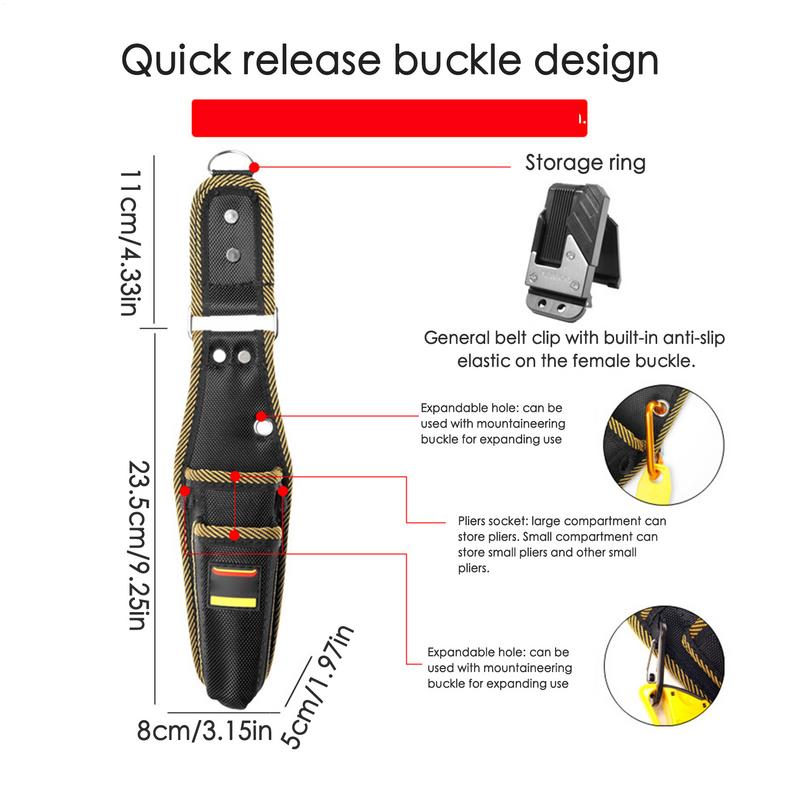 Поясная сумка для инструментов Маленькая сумка для инструментов с клипсой для ремня Многофункциональный держатель для утилит Органайзер для работы для строителей