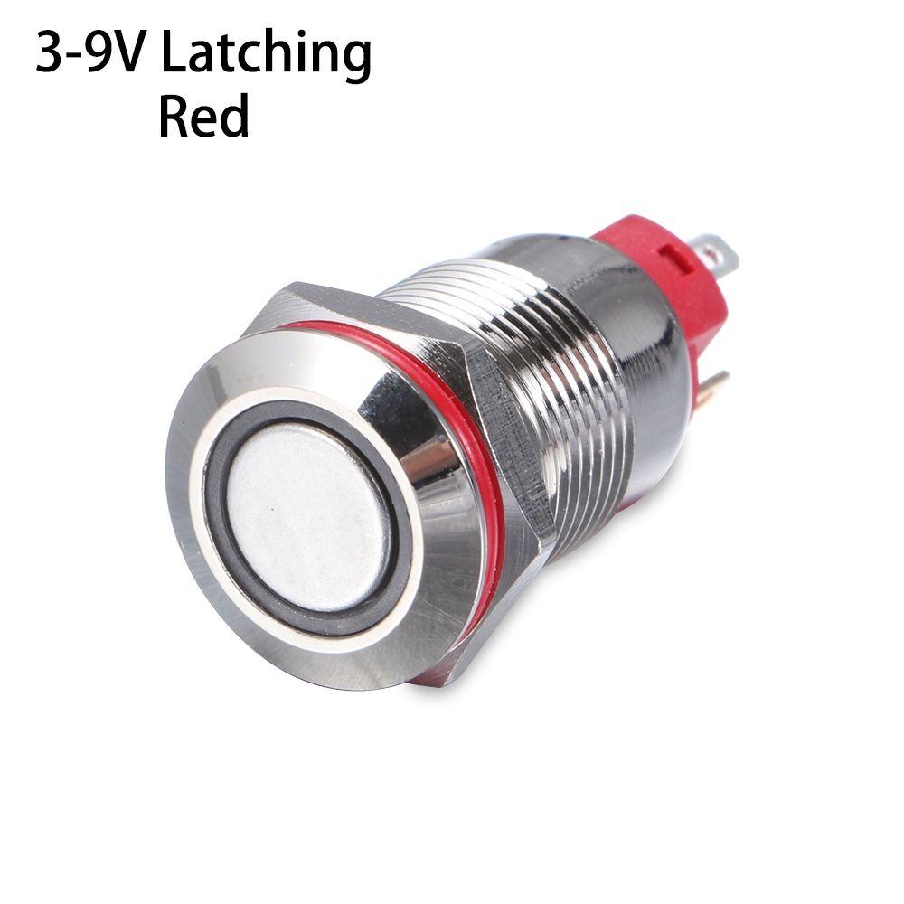 Waterproof Push 3V 5V 9V 12V 24V 110V 220V LED 12mm Metal Button Switch Momentary/Latching