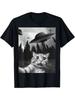 Funny Cat Selfie with UFOs T-Shirt Super Soft and Breathable Fabric Casual Wear, Short Sleeves, Regu