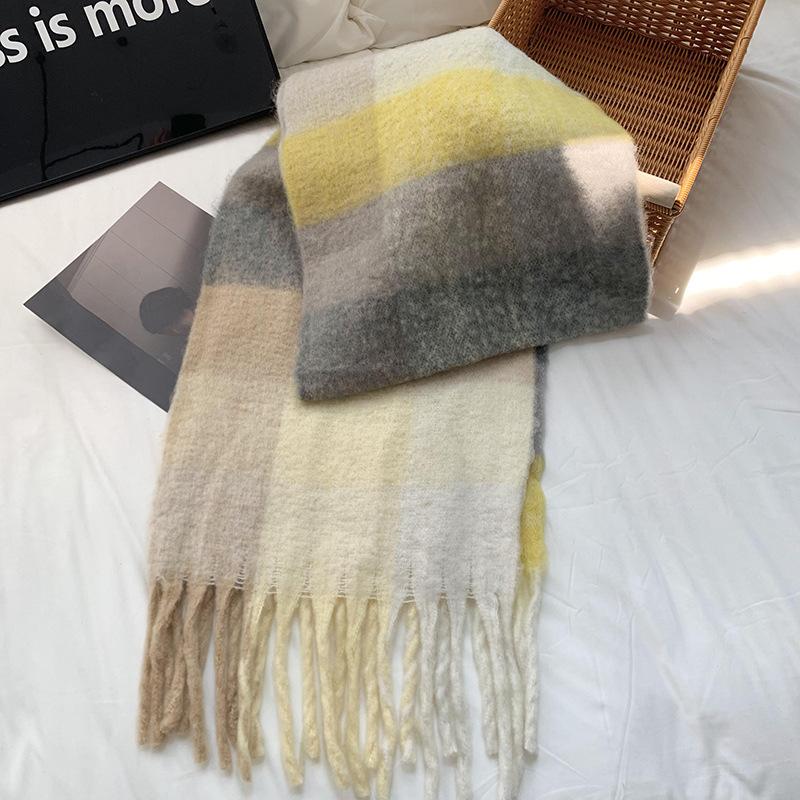 Knitted Scarf Thickened Warm Scarf Women's Winter High-end Warm Scarf Scarf Shawl