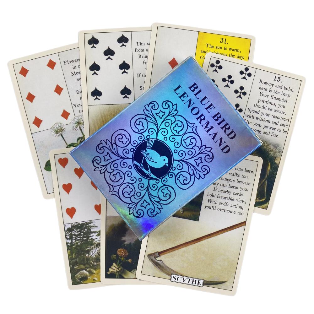 Blue Bird Lenormand Oracle Cards Tarot Divination Deck English Vision Edition Board Playing Game For Party