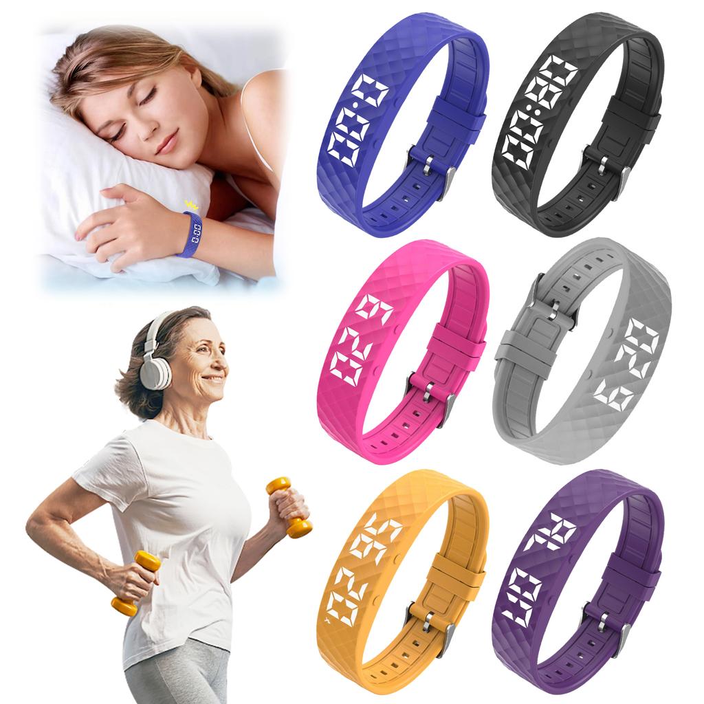 Digital Smart Wristbands Vibrating Alarm Wristband Waterproof Vibration Alarm Clock Watch Reminder Sleep Monitoring Bracelet