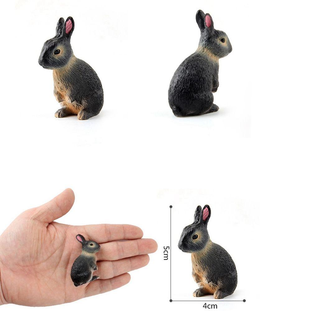 Simulation Rabbit Desktop Ornaments Animal Figurine Home Decor Rabbit Model Educational Toys