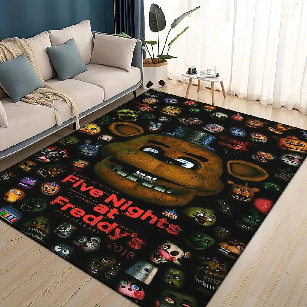 3D F-Freddy Cartoon Game Area Rug Large,Carpet Rug for Living Room Bedroom Sofa Doormat Decoration,kid Play Non-slip Floor Mat