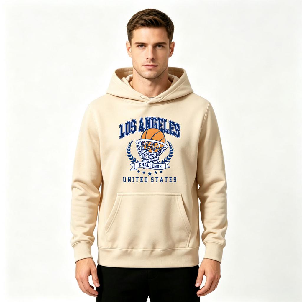 Мужская толстовка с капюшоном Los Angeles Basketball Challenge с принтом, повседневная толстовка с длинным рукавом