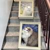 Картина Когтеточка для кошек Вертикальная рама Сизаль Лежанка для кошек Прочная когтеточка для комнатных кошек Защита мебели Игрушки для кошек