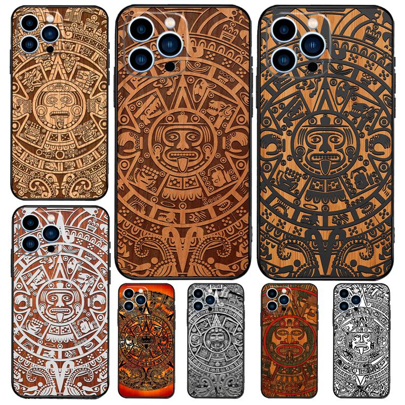 Mayan Calendar Wood Pattern Case For Samsung Galaxy A54 A34 A14 A56 A36 A16 A06 A13 A53 A12 A22 A32 A52 A35 A17 A15 A55