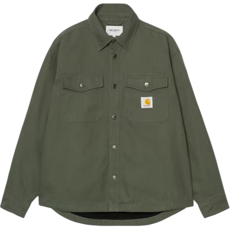 Carhartt WIP FW25 Рубашка Selby Квадратная этикетка с клапаном Двойные нагрудные карманы Длинный рукав Мужские рубашки I035305-2ZX-XX