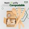 Wooden Compostable Utensils Set 320Pieces 120Forks 12Spoons 80 Knives Sturdy Wood Disposable Cutlery EcoFriendly Biodegradable