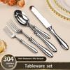 Нож и вилка из нержавеющей стали 304 для стейков, ресторана в западном стиле, отеля, набор столовых приборов ручной работы