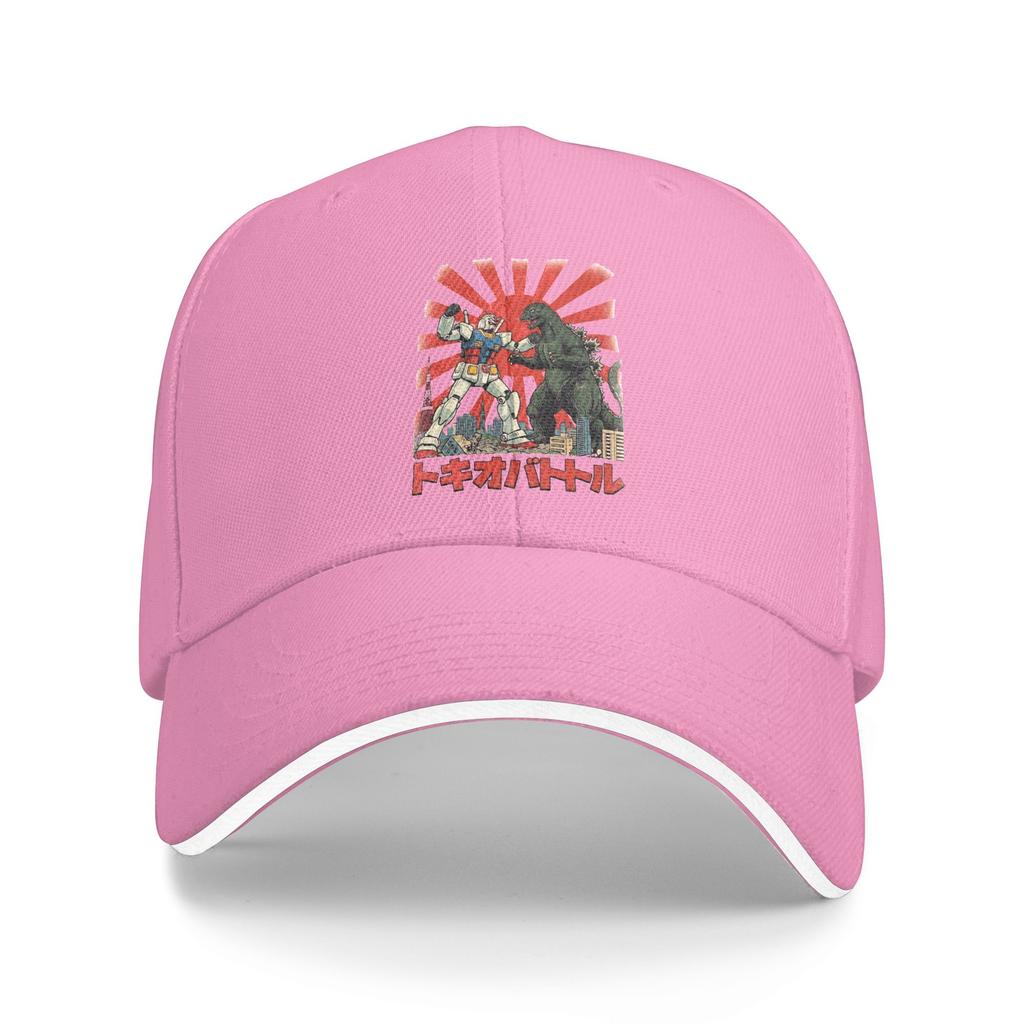 Gundam vs Godzilla Baseball Cap Classic Trucker Hat Spring Women Unisex Hiking Fishing Baseball Caps