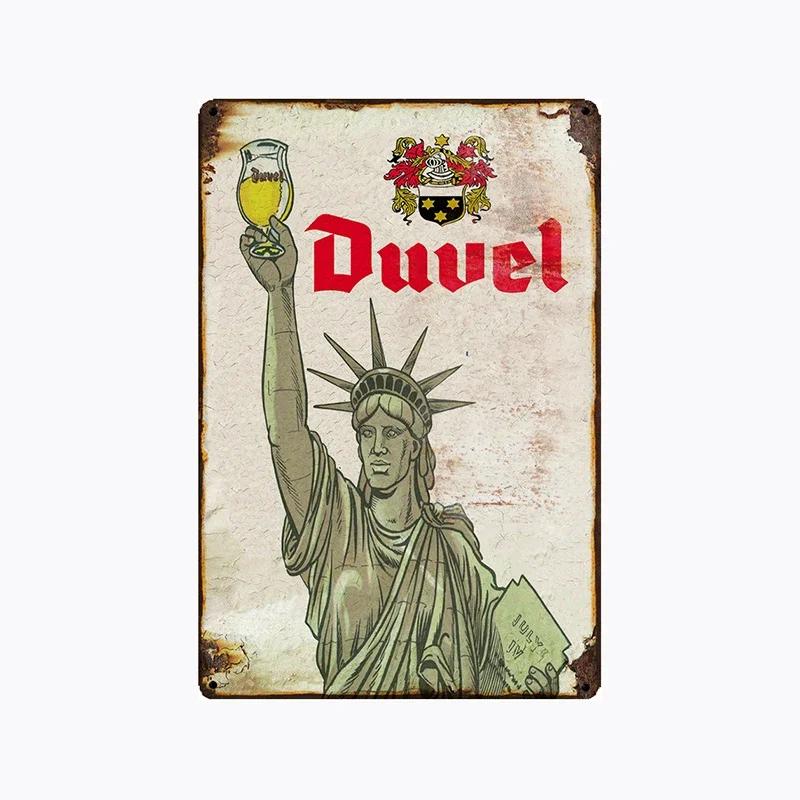 [Mike86] duvel belgium bier metall zinn zeichen wand plakette retro wein plakat malerei pub dekoration LTA-2032 20*30 cm
