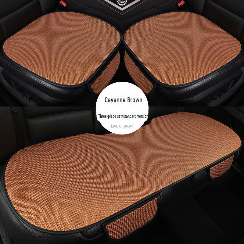 Комплект подушек для автомобильного сиденья из дышащего ледяного шелка для любого сезона, цельная конструкция с функциями вентиляции и комфорта.