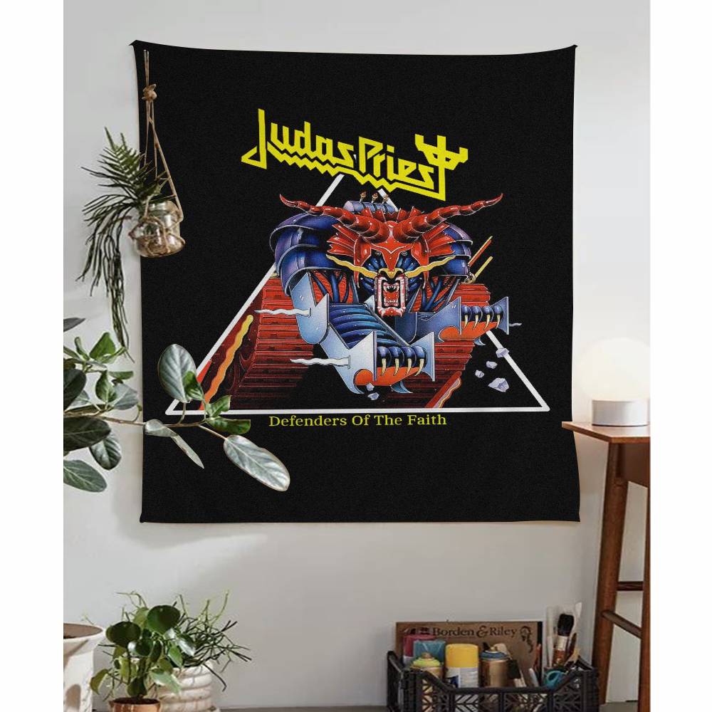 1PC JJudas Priest Heavy Metal Band Colorful Tapestry Wall Hanging Bohemian Wall Tapestries Mandala Wall Art Decor