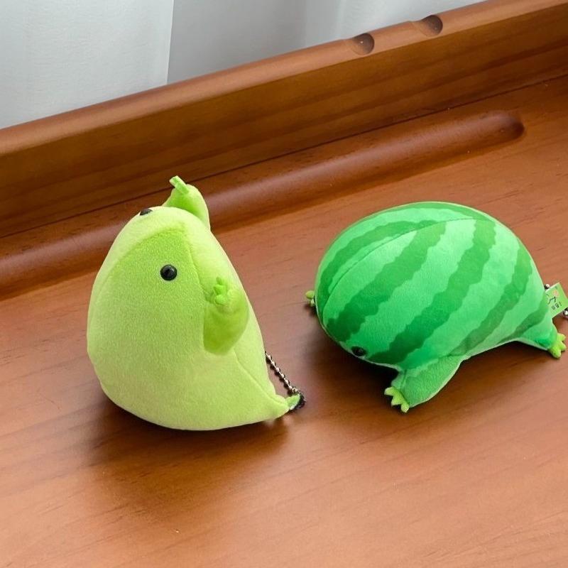 Каваи Мультяшный Аниме Зеленая Лягушка Плюшевый Брелок Декомпрессионные Животные Пушистая Фигурка Лягушки Мягкая Плюшевая Лягушка Подвеска Милые Украшения