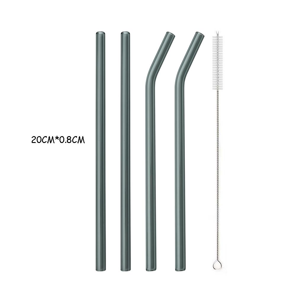 4/8 шт. набор соломинок из боросиликатного стекла, многоцветные многоразовые стеклянные экологически чистые соломинки для коктейлей, смузи