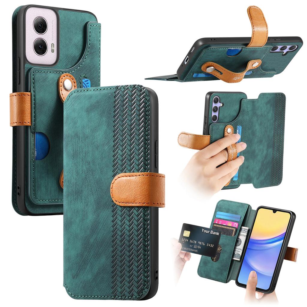Ударопрочный чехол-кошелек для серии Motorola. G Stylus/G Play/G Power/Edge/G85/G45/G34/G35/G55...| Держатель для карт + Подставка + RFID-защита