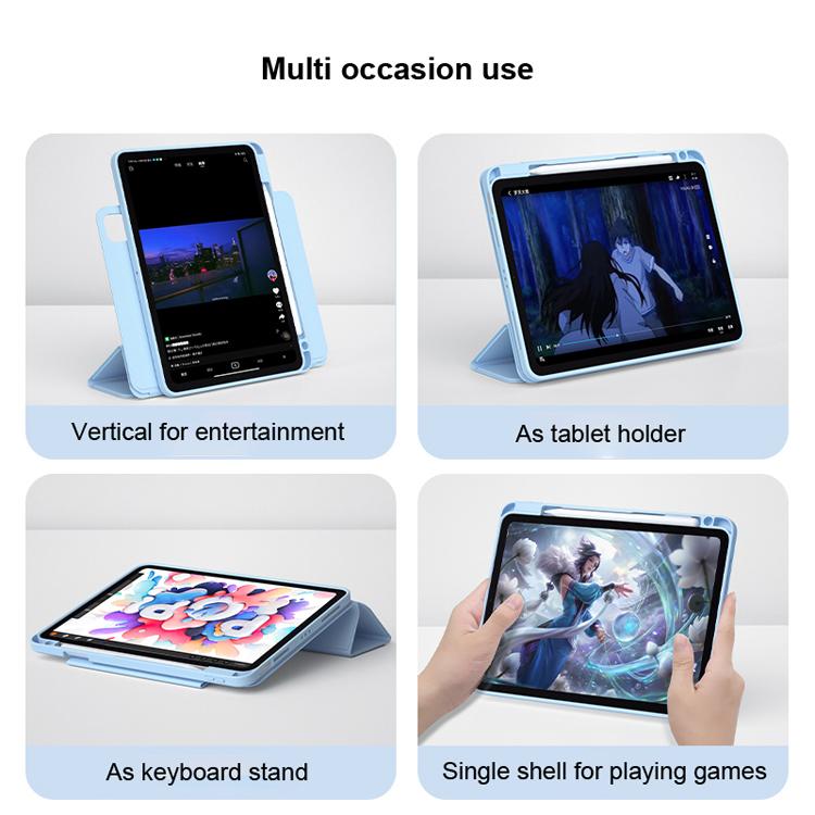 For iPad Mini 6 Case With Pencil Holder PU Leather Clear Hard Back Cover for iPad Mini 6 8.3 Inch 2021 Tablet Magnetic Cover
