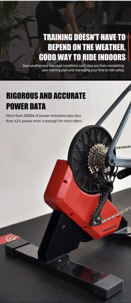 New ThinkRider X2 Smart Bike Trainer MTB Road Bicycle Home Trainer Built-in Power Meter Power Meter Compatible