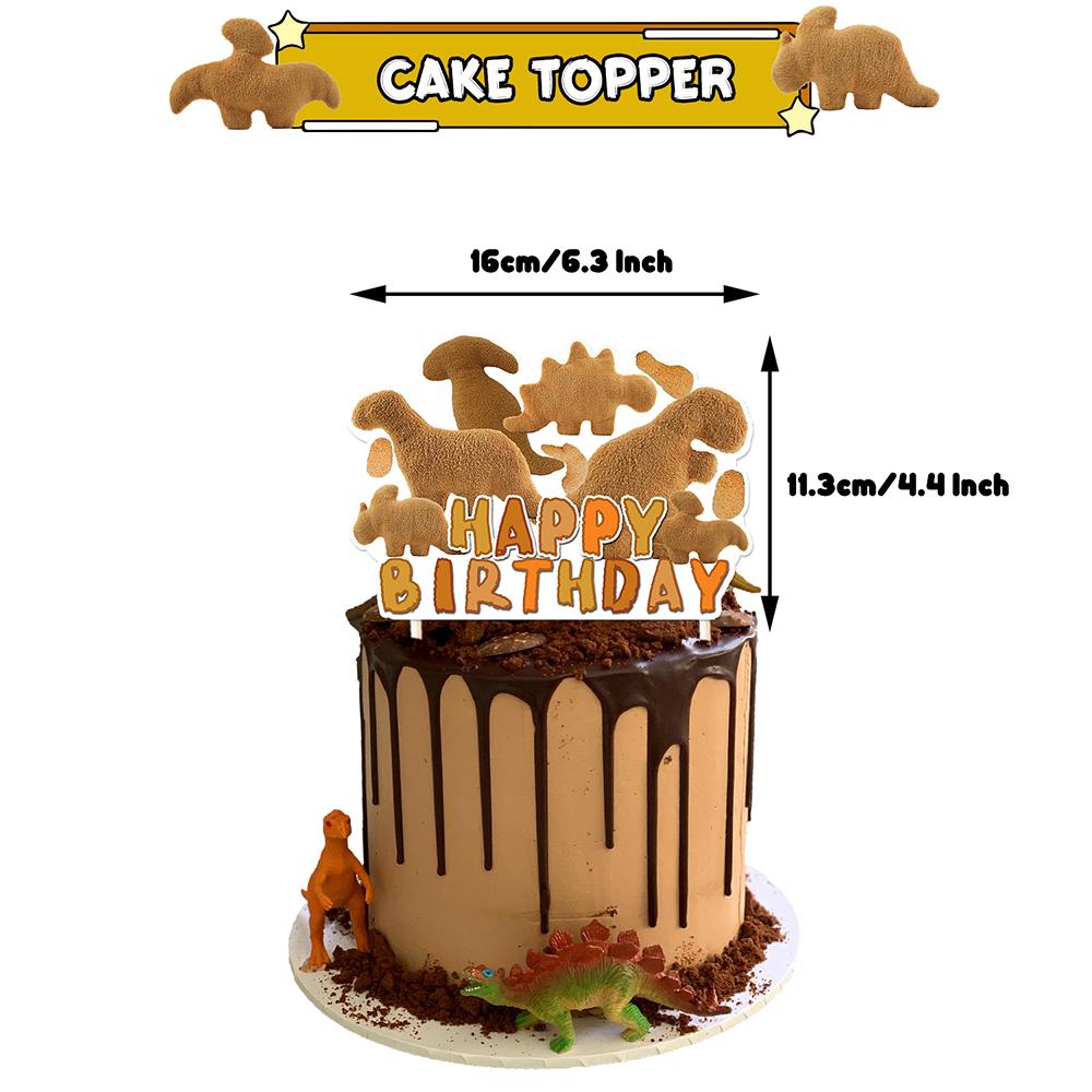 32pcs Dino Chicken Nugget Party Supplies Include Cake Topper Banner Balloons