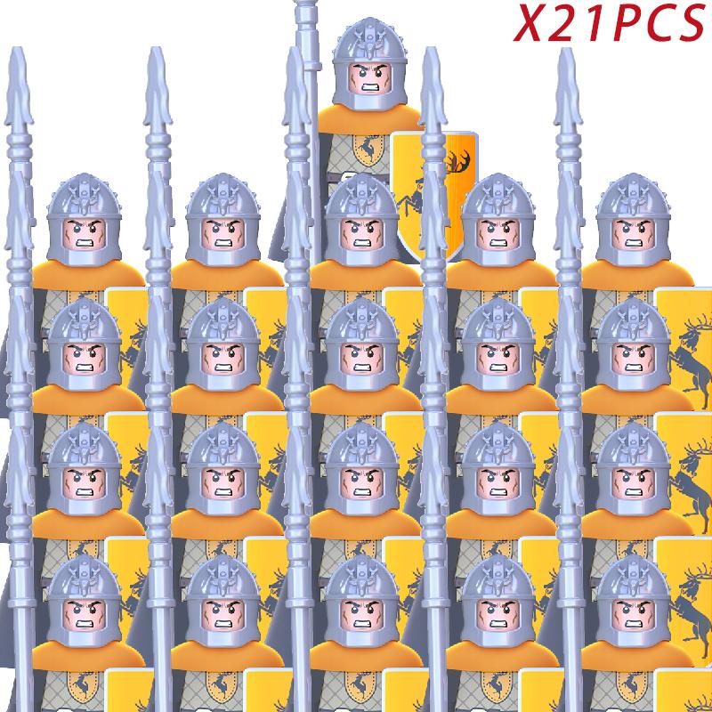 MOC Престолы Золотая Броня Воин Стражник Джейме Ланнистер Барристан Селми Мерин Трант Конструкторы Мини Экшн Фигурка Игрушки