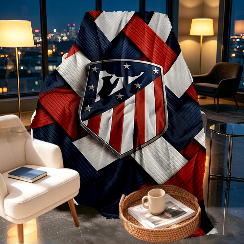 Atletico Madrid Print Blanket - Soft & Comfortable, for Bedroom, Travel, Sofa, Home Decoration - Birthday Christmas Gift for Friend