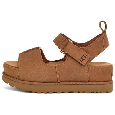 Goldenstar Hi Suede Simple Comfortable Slide Sandals Women Sandals Brown 1167356-CHE
