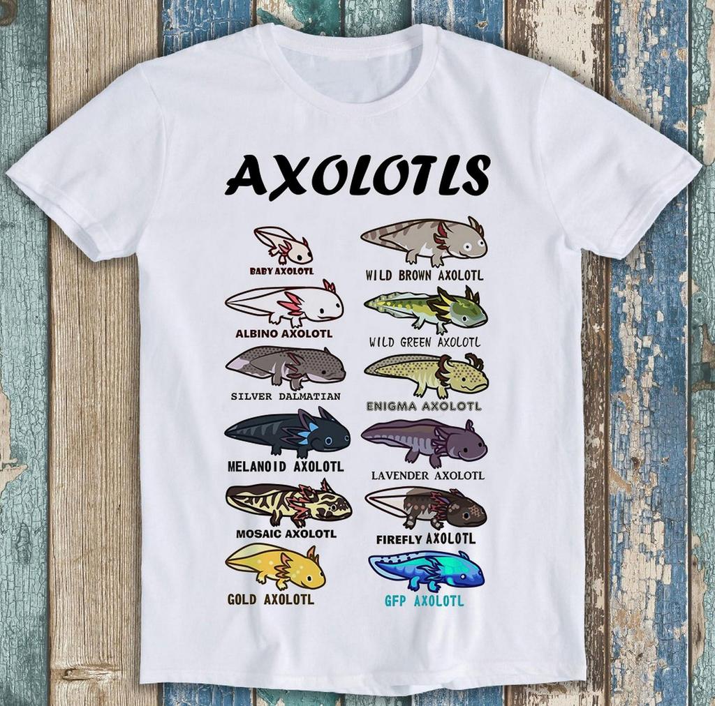 Axolotl Types Names List Best Seller Funny Meme Top Gift Tee T Shirt T1015