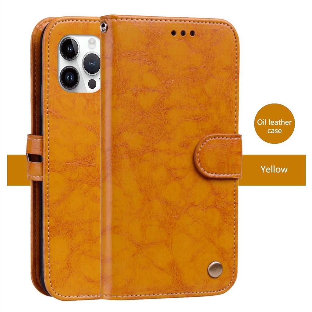 Винтажный чехол-бумажник с текстурой Crazy Horse из ПУ-кожи для iPhone 16 ProMax, 15 Pro, 14 Pro, 13 Pro, с держателем для карт, подставкой, противоударный