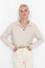 Women's Elegance Style Sweater Stone Soft Textured Basic Knitwear Sweater