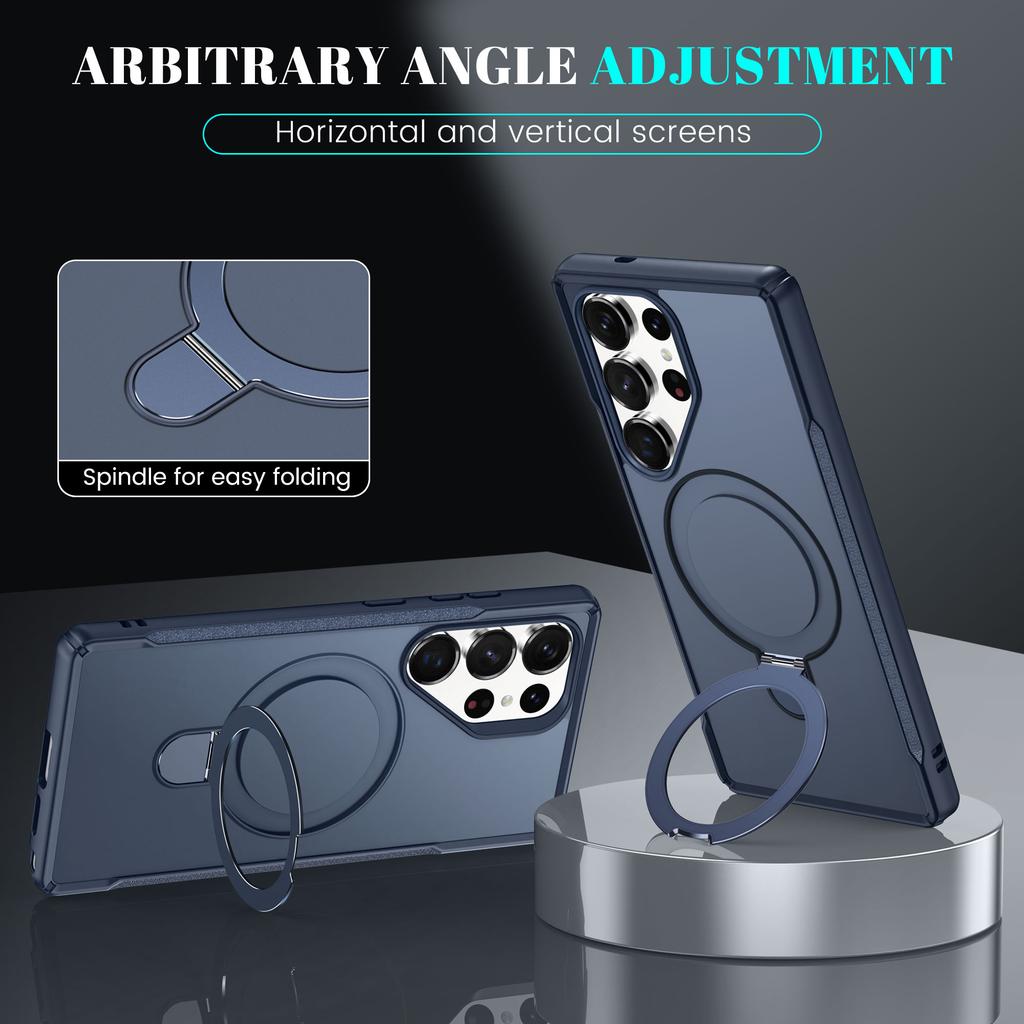 For Samsung Galaxy S25 Ultra Case with Magnetic Kickstand TPU+PC Anti Drop Phone Cover