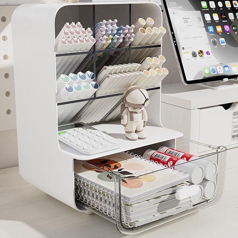 Большая емкость держатель для ручек скошенная вставка держатель для косметических кистей модная полка для товаров на рабочем столе