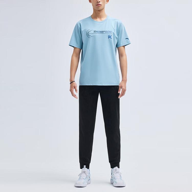 Anta Спортивные брюки прямого покроя с логотипом Basketball Series, мужские, черные, со средней посадкой 152321333-1