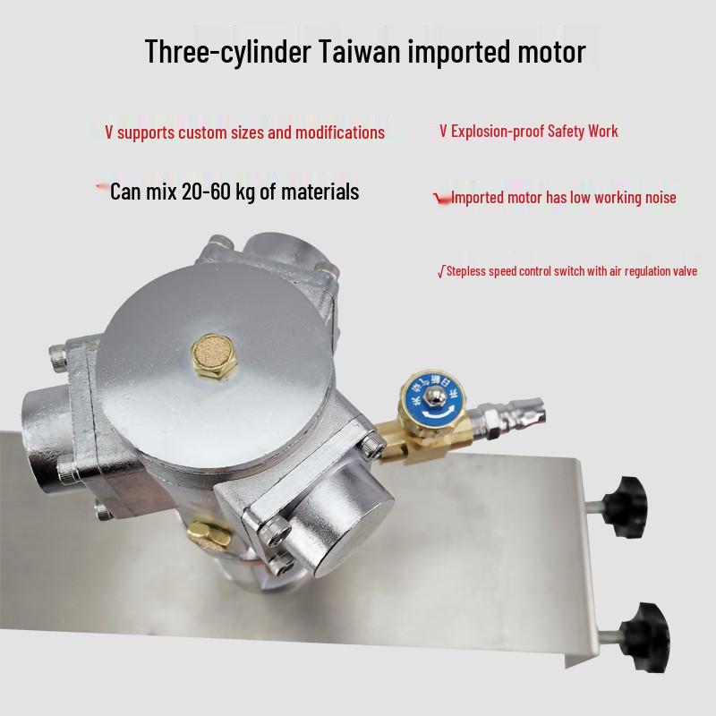 5-Gallon Stainless Steel Pneumatic Mixer, Explosion-Proof, Handheld Lifting Platform for Paint and Ink.