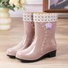 Rain shoes women's short tube spring and autumn wear-resistant water boots non-slip thick-soled low tube rain boots casual water shoes women