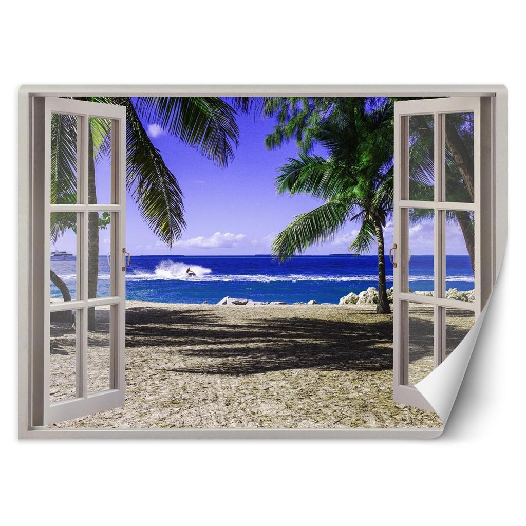 Wallpaper Window View Tropical Beach