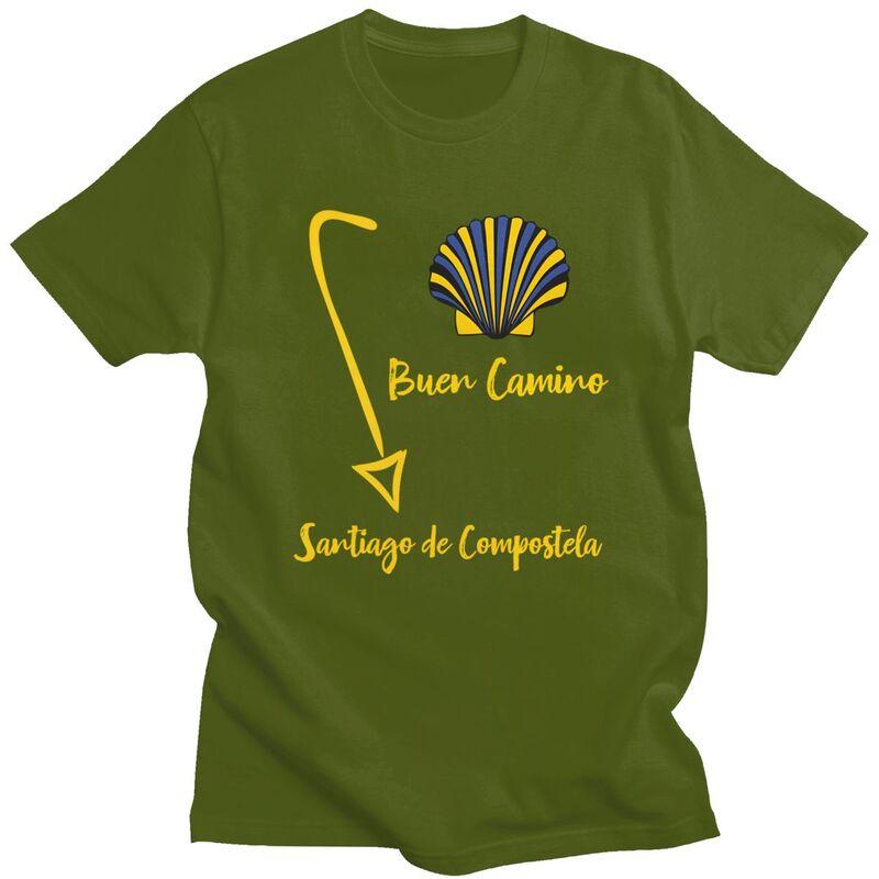 Custom Buen Camino De Santiago Tshirts for Men Short Sleeve Casual T Shirt El Camino Way Tshirt 100 Cotton Tees Gift