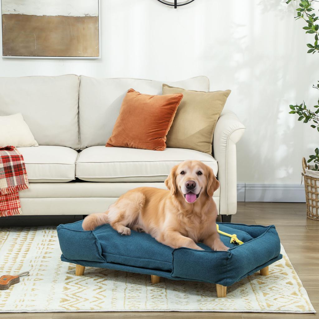Indoor Sofa Bed for Large Dogs up to 30 kg with Removable Cushion, 96x66x24 cm, Blue