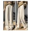 Fashion Women Drawstring Loose Casual Wide Leg Pants Autumn Fleece High Waist Winter Velvet Trousers for Women Elegant Solid Straight Lady Pants 2357